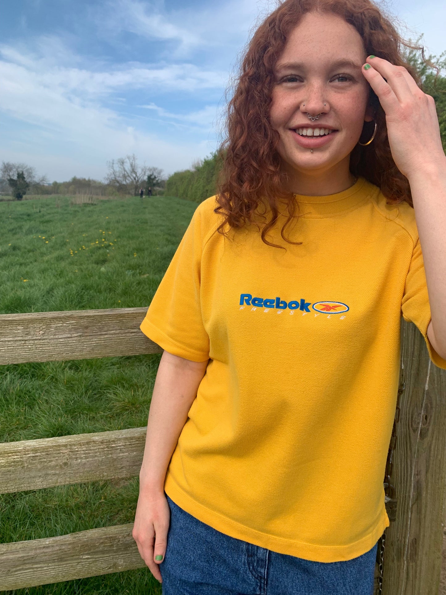 1990s Vintage Yellow Reebok T-Shirt