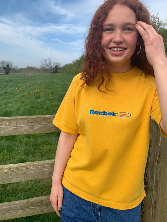1990s Vintage Yellow Reebok T-Shirt