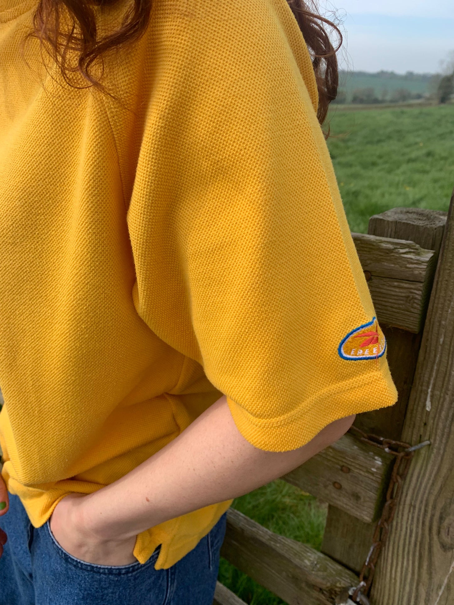 1990s Vintage Yellow Reebok T-Shirt