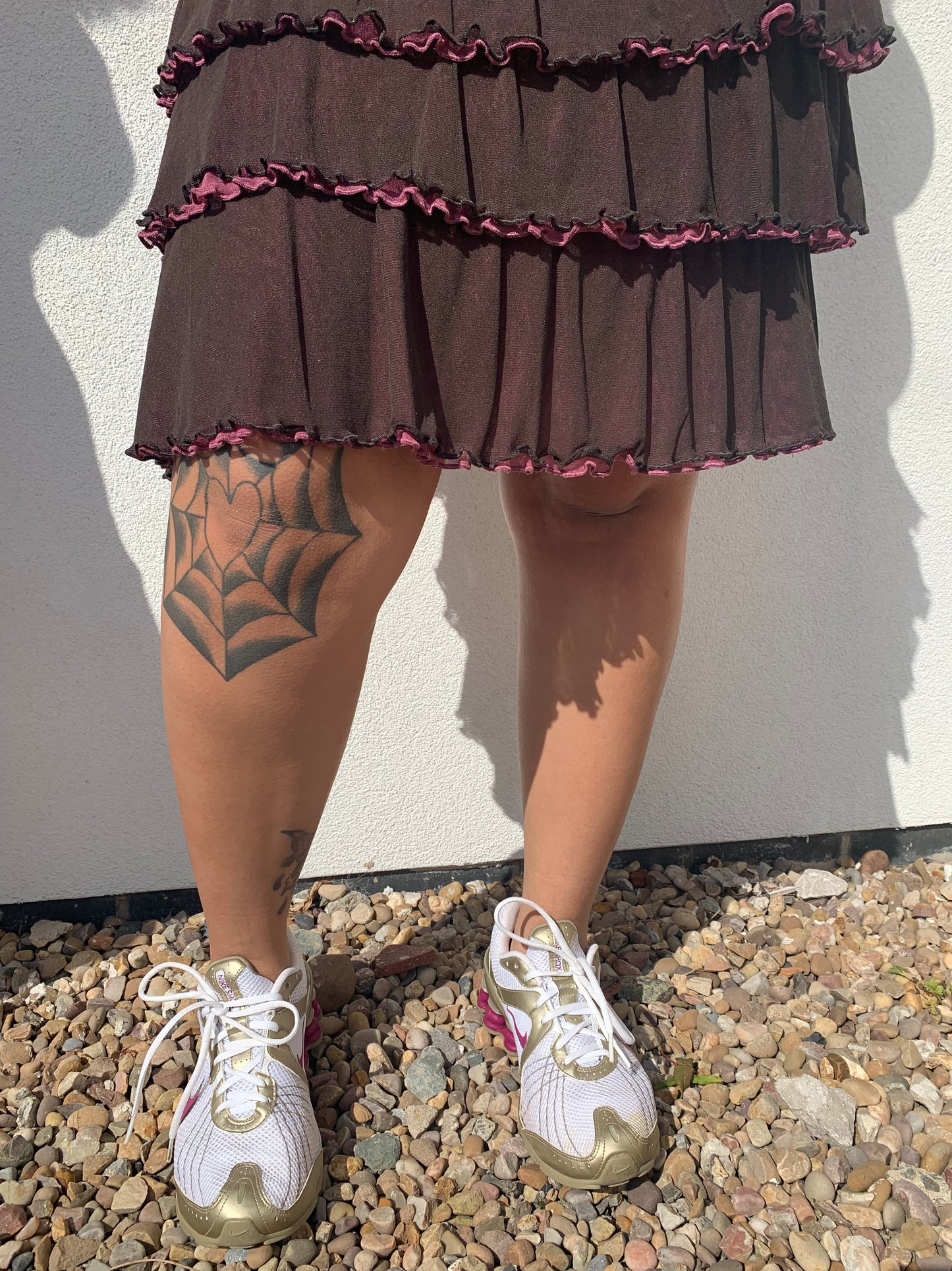 Sandwich 2000s Brown & Pink Knee Length Ra Ra Skirt