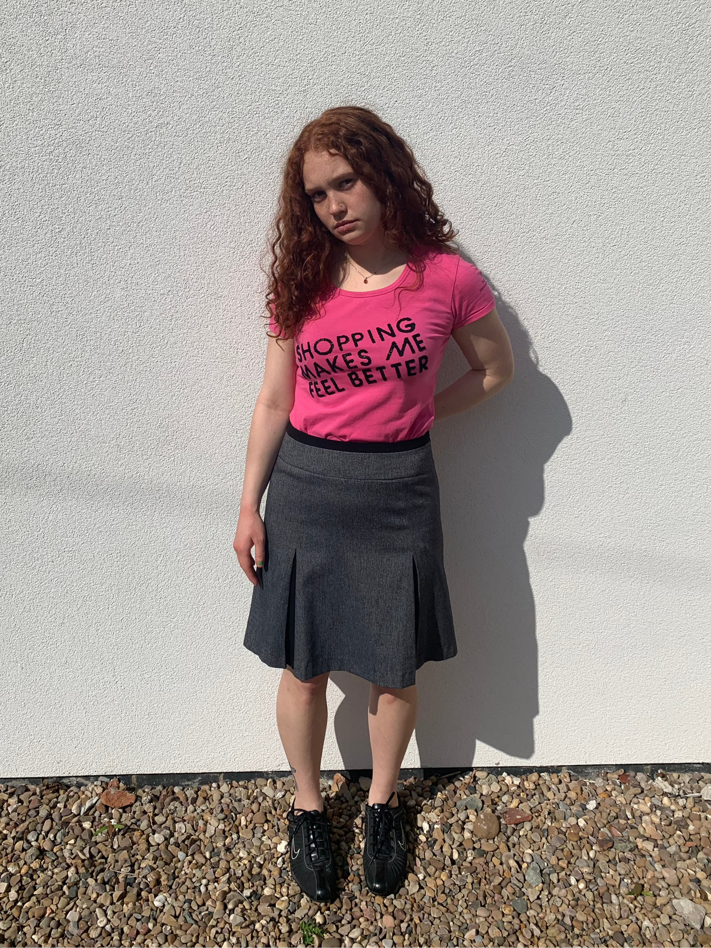 D&G Dolce&Gabbana 'Shopping Makes Me Feel Better' Pink Tee