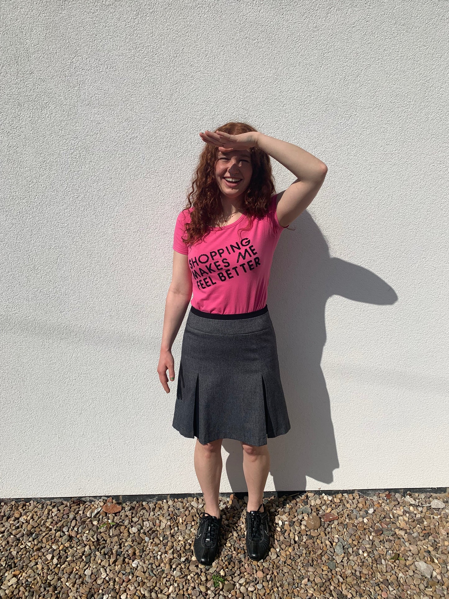 D&G Dolce&Gabbana 'Shopping Makes Me Feel Better' Pink Tee