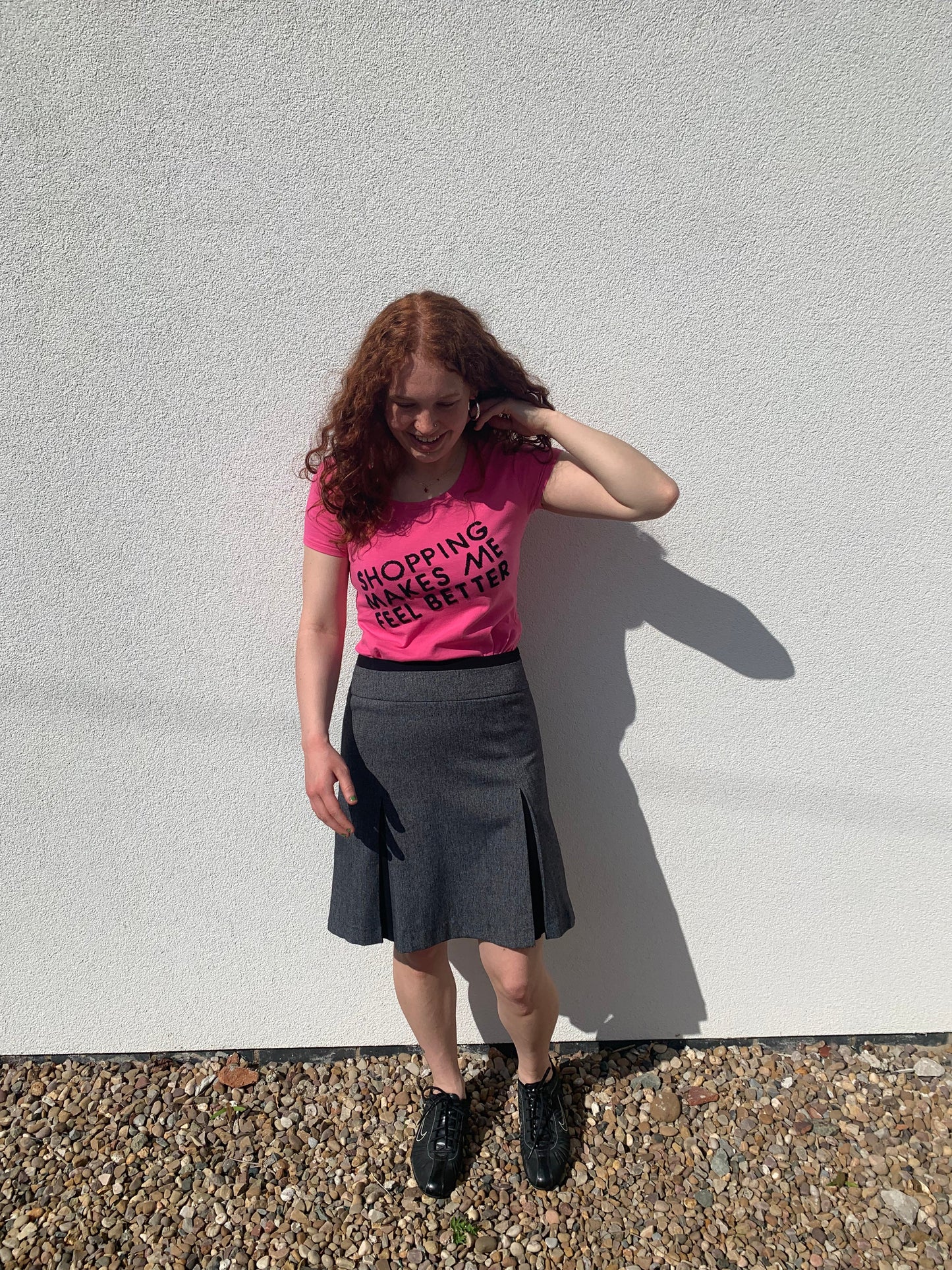 D&G Dolce&Gabbana 'Shopping Makes Me Feel Better' Pink Tee