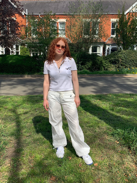 Nike 2000s White Cargo Style Trousers