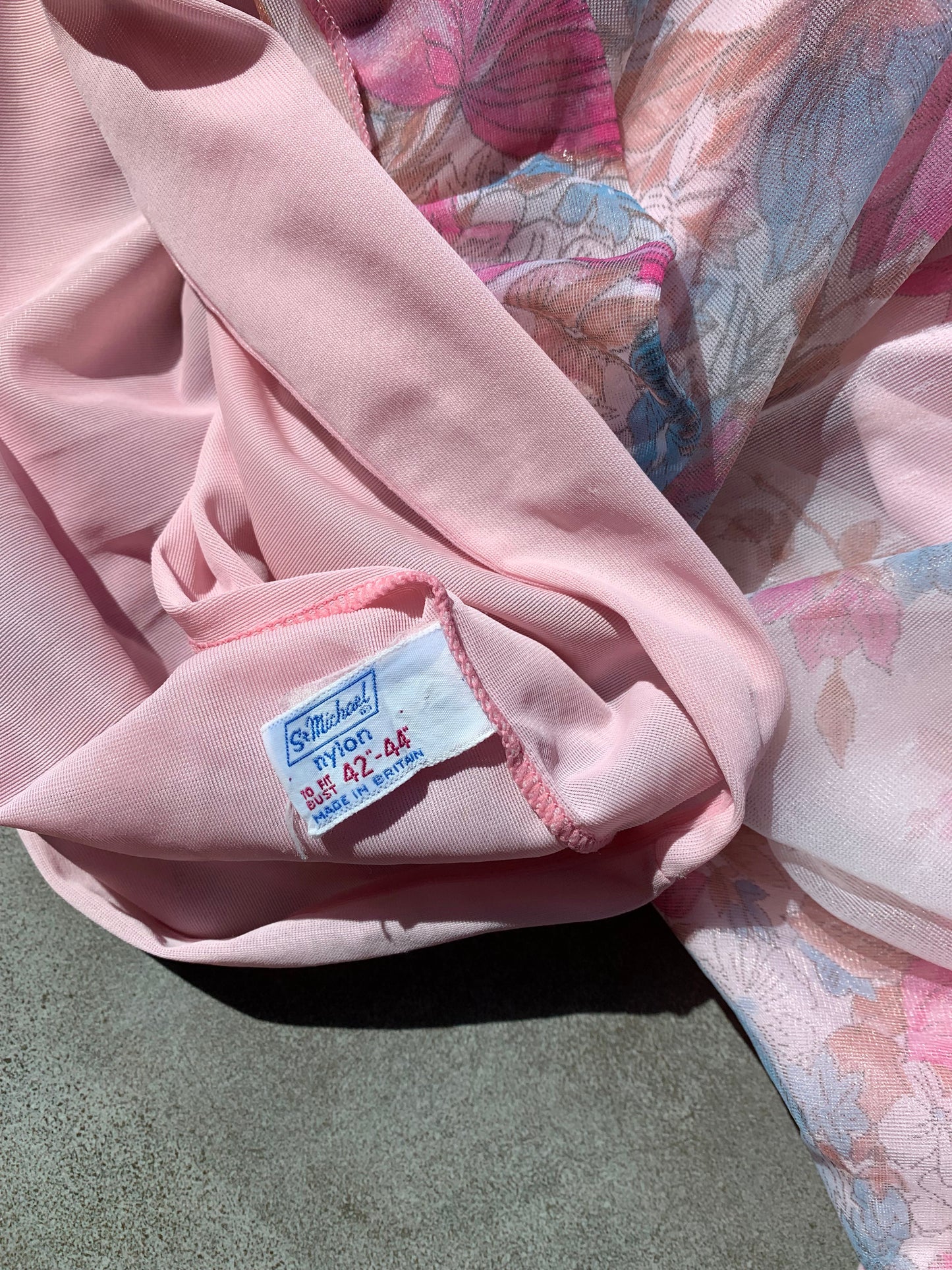 60s Vintage St Michael Pink Floral Nightdress