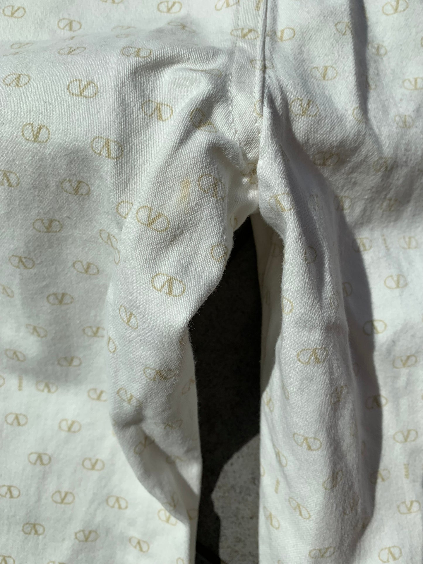 Valentino 2000s All Over Design High Waist White Jeans
