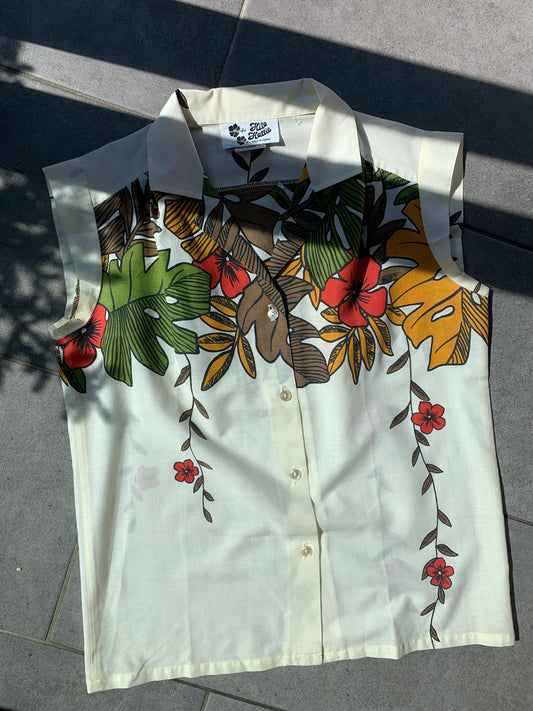 70s Vintage Hilo Hattie Tropical Blouse