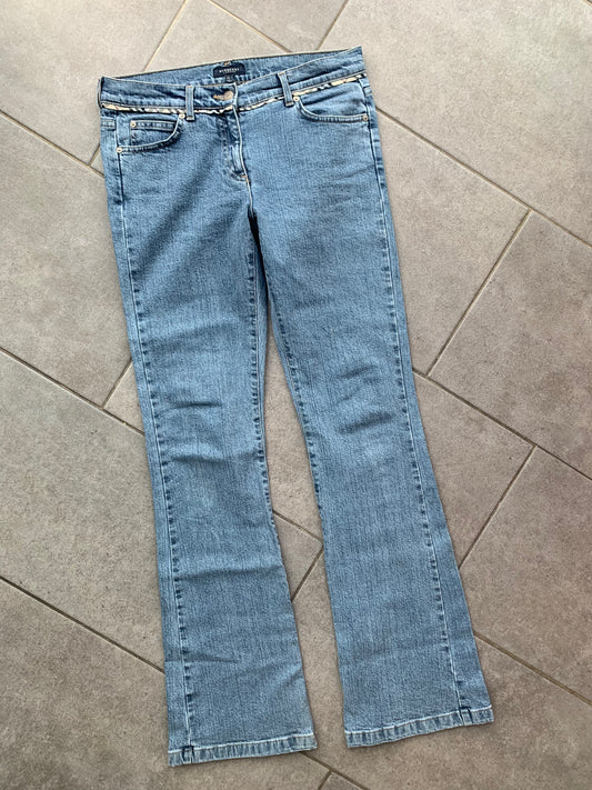 Burberry Nova Check Trim Flared Jeans