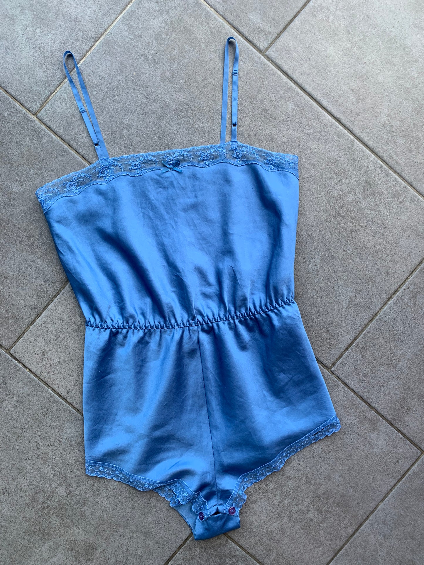 80s St Michael Satin Playsuit